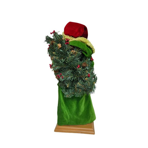 Vintage Santa Claus Ditz Designs Woodsy and Rustic Green Coat & Red Hat - Picture 11 of 16